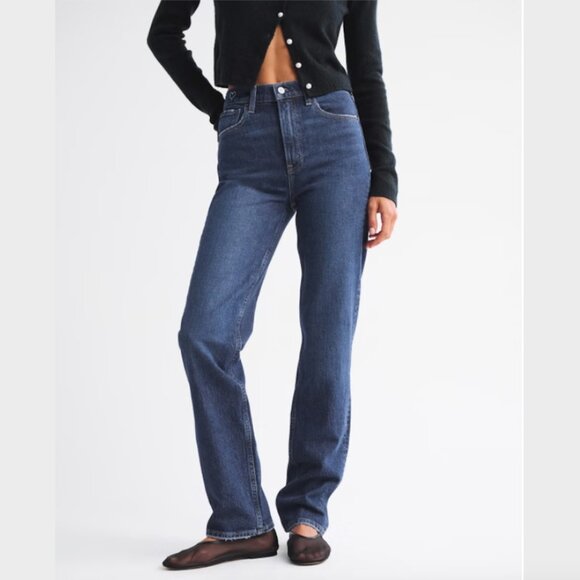 Abercrombie & Fitch Petite '90s Slim Straight Ultra Rise Jeans-Extra Short 26/2 - Picture 3 of 7